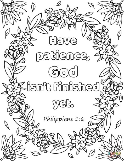 Have Patience God Isnt Finished Yet Coloring Page Free Printable