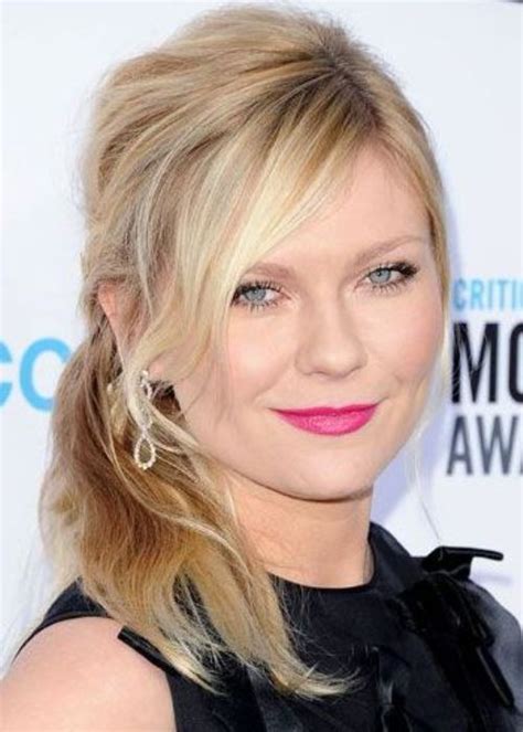 Middle Part Slicked-Back Hairstyles Female Ponytail - Slicked Back Middle Part Curly Ponytail