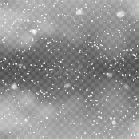 Realistic Snowfall On Transparent Background Falling Snowflakes