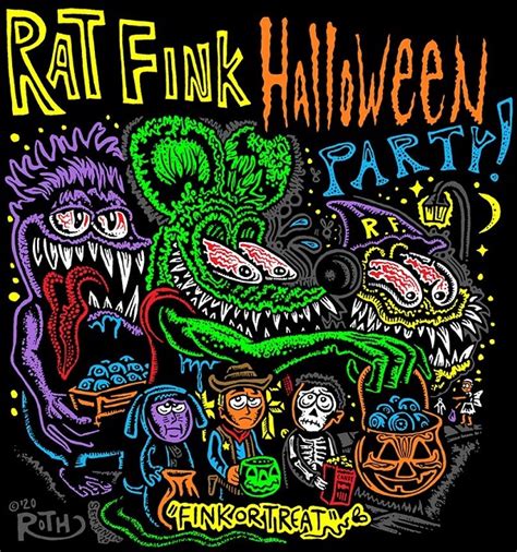 Rat Fink Halloween Party Fink Or Treat T Shirt Ed Roths Rat Fink