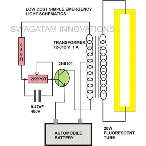 Components of light wiring diagram and some tips. 20 Watt Tubelight Emergency Light Circuit Diagram