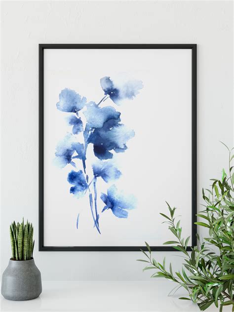Blues By Asara Design Abstract Floral Art Paintings Abstract Flower