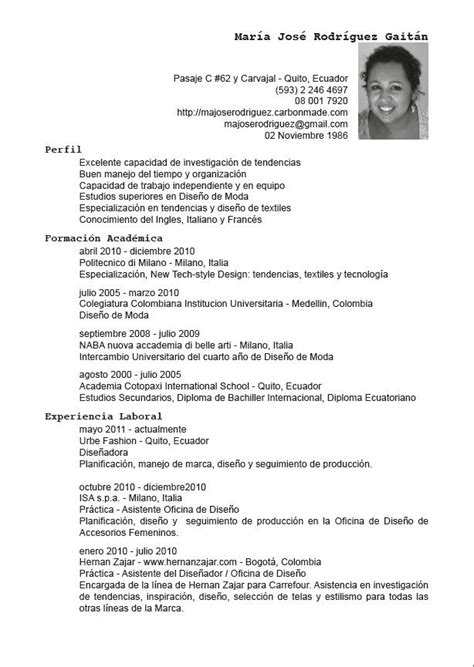 Curriculum Vitae Español Modelo De Curriculum Vitae Currículum