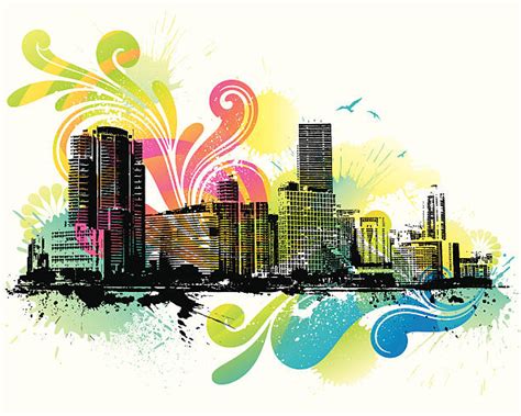 Miami Skyline Clip Art Vector Images And Illustrations Istock