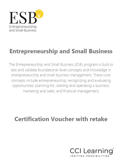 Entrepreneurship And Small Business Esb Voucher With Retake Cci
