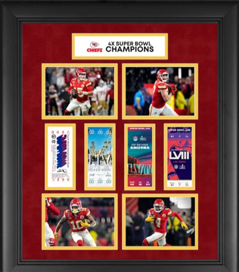 Buy Kansas City Chiefs Four Time Super Bowl Champions Framed 4 Time