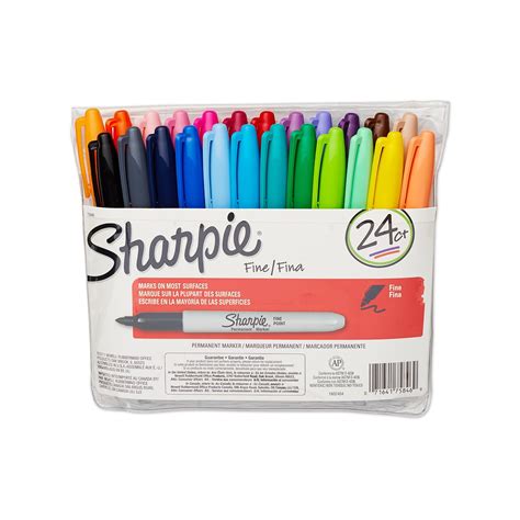 Sharpie ultra fine tip point permanent marker pens, assorted colours art office. Sharpie Fine Point Permanent Markers Assorted Colors 24 ...