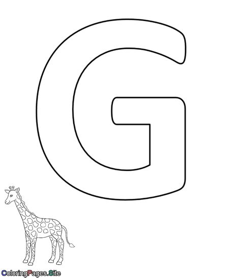 G Letter Online Coloring Page Drawing For Kids