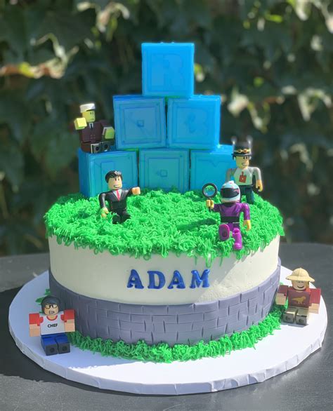 Packet mix would work just fine or you can buy two round cakes from your local grocery store. Roblox cake I made for my son's 10th birthday #Buttercream ...
