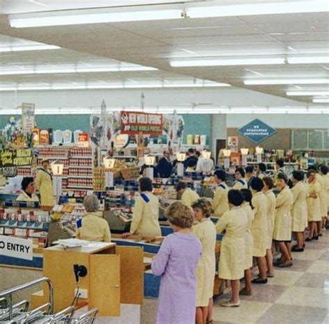 Old School Line Up Of Checkout Chicks At Coles Greensborough 1968 R
