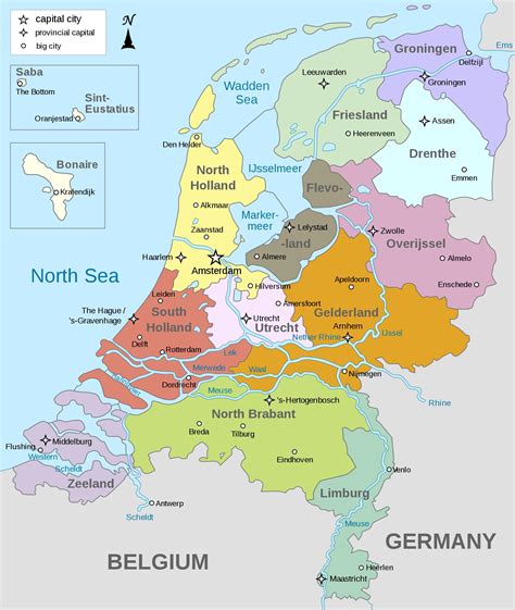 Mappa di Olanda - Olanda su una mappa (Europa Occidentale, Europa)