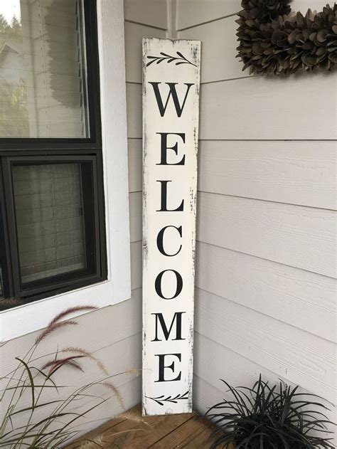 Welcome Farmhouse Style Wood Sign Porch Sign In Custom Etsy Porch