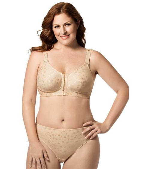 Elila Front Opening Wire Free Posture Bra Nude Curvy Bras