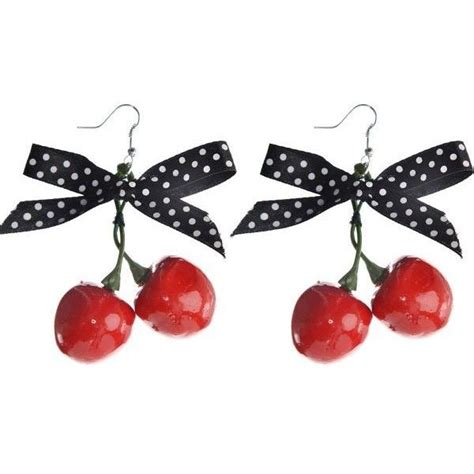 Rockabilly Cherry Earrings 13 Brl Liked On Polyvore Featuring Jewelry