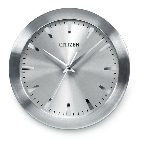 Citizen Cc2003 Gallery Wall Clock Silver Tone