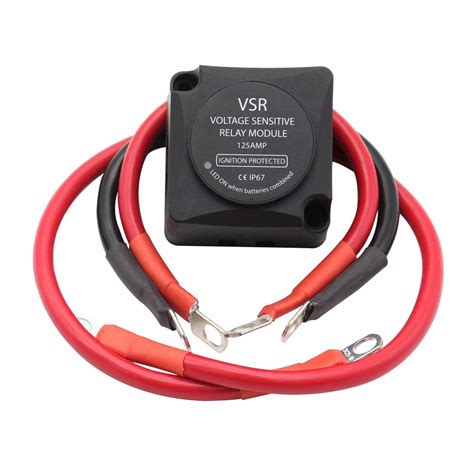 12v 125amp Voltage Sensitive Relay Vsr With Cable Kit For 2nd Battery