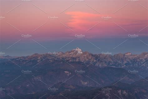 Beautiful Pink Sunrise In The Alps High Quality Nature Stock Photos