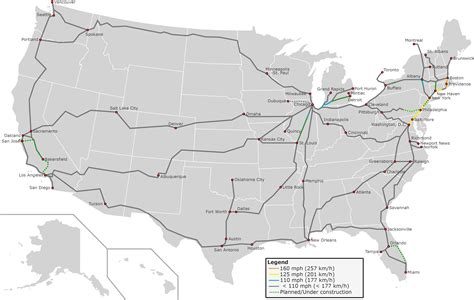 Us High Speed Rail Map World Map
