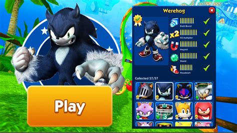 Sonic Dash Werehog Unlocked And Fully Upgraded All Characters