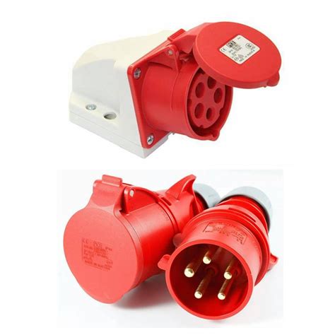 32a 5pin 415v Wall Socket Plug Connector Industrial Site Shopee