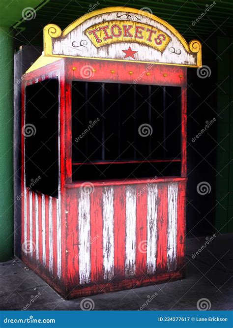 Old Ticket Booth At Carnival Or Circus For Fun Stock Image Image Of