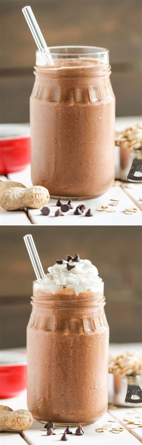 Eggnog and low calorie may sound like an oxymoron, but not for this genus recipe. Easy, Healthy Chocolate Peanut Butter Oatmeal Smoothie Recipe | Recipe | Peanut butter oatmeal ...