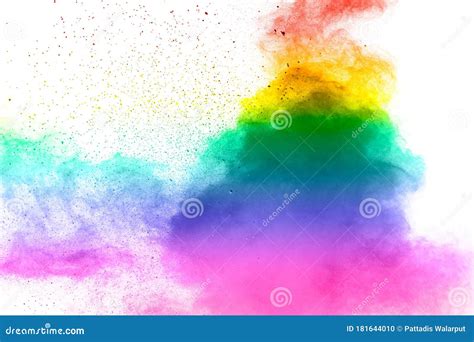 Colorful Background Of Pastel Powder Explosionrainbow Color Dust