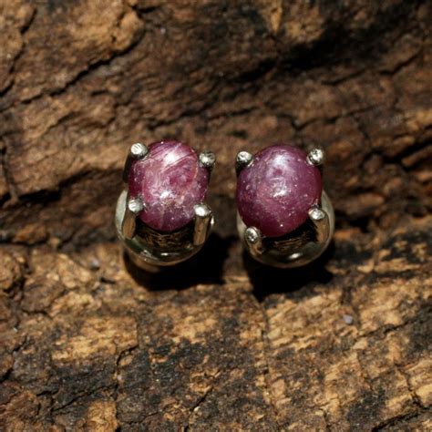Oxidized Silver Stud Earrings With Natural Ruby Gemstone Check More At