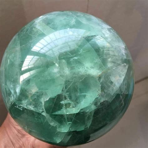 2100g Natural Green Fluorite Quartz Crystal Gem Sphere Ball Etsy