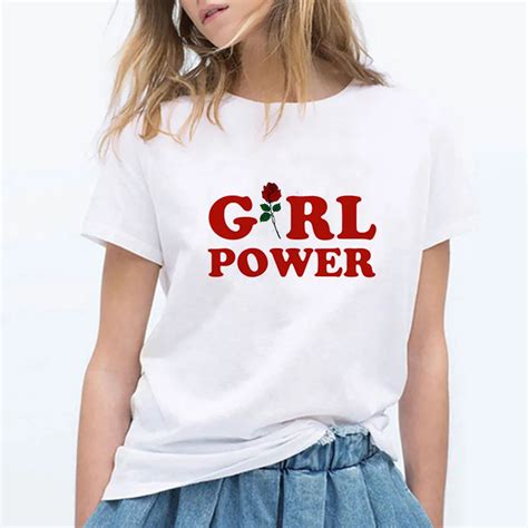 Grl Pwr T Shirt Feminist Girl Power Tee Sassy Female Tops For Women