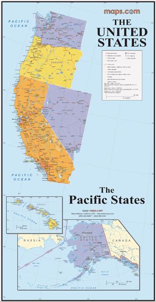 Pacific States Regional Wall Map By Mapsales