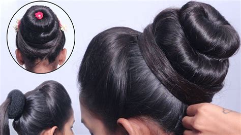 2 New Hairstyle With 1 Donut Bun Easy Hairstyles For Long Hair Short