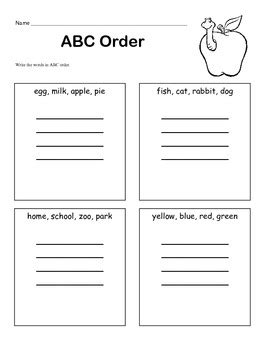 Are you looking for a worksheet or printable for your first for 2nd grader? ABC Order for Beginners / 1st Grade by Kelly Connors | TpT