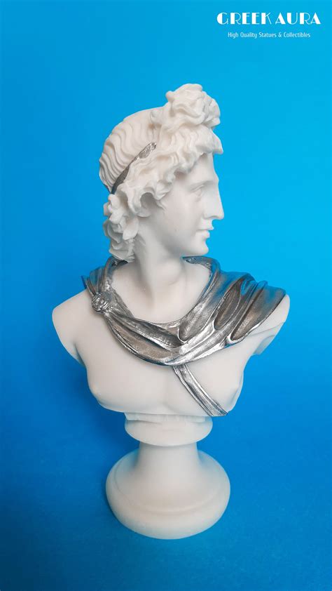 Apollo Head Bust Greek God Hand Painted With Silver 591in Etsy