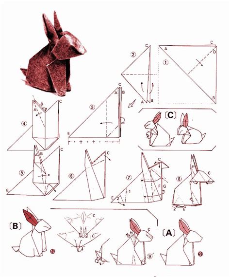 Konijn Vouwen Origami Pinterest Origami Bunnies And Origami Diagrams