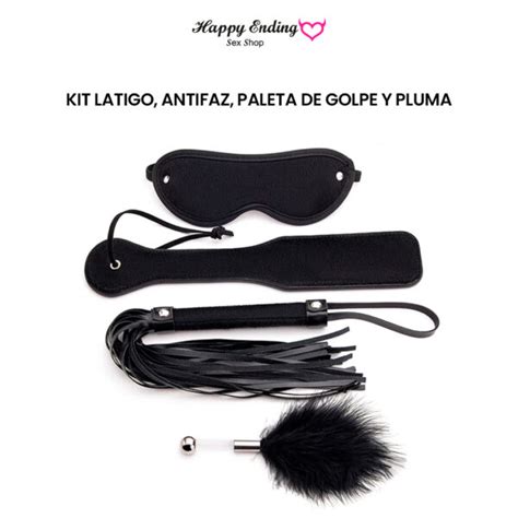 Kit Latigo Antifaz Paleta Y Pluma Happy Ending Sex Shop