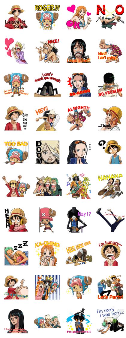 One Piece Straw Hat Crew Line Sticker Rumors City Telegram Stickers