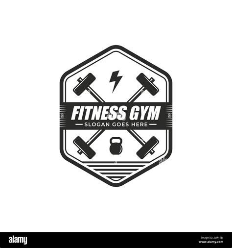 Power Gym Fitness Center Logo Insignia Diseño Vector Con Estilo Rústico