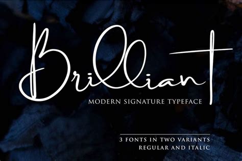Brilliant 3 Signature Font Signature Fonts Typeface Name Card Design