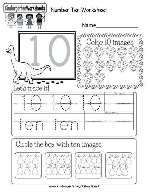 This Is A Fun Number 10 Worksheet Children Can Trace The Number And