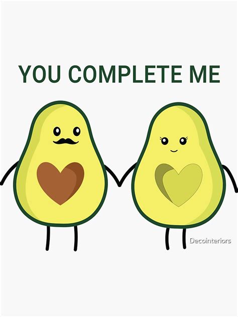 You Complete Me Sticker For Sale By Decointeriors Redbubble
