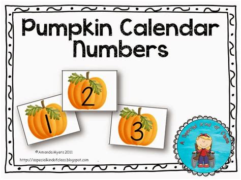 Freebielicious Pumpkin Calendar Numbers
