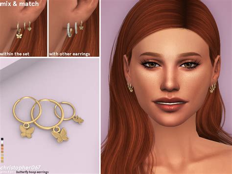 Butterfly Hoop Earrings Christopher Sims Sims Sims Cc Packs Hot Sex Picture