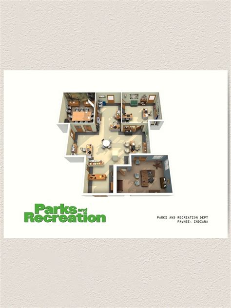 Parks And Recreation Floor Plan Art Print For Sale By Zoeandsons