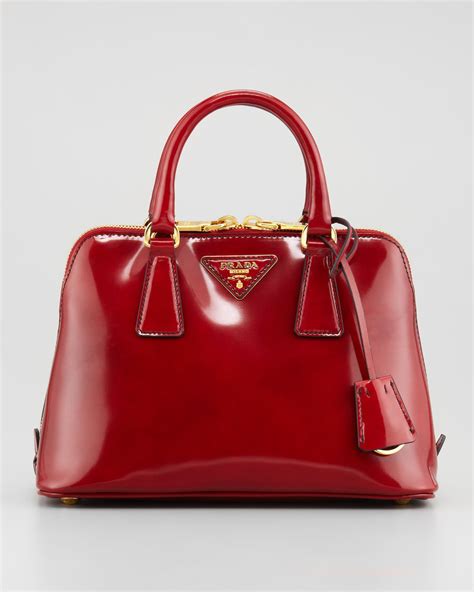 Prada Spazzolato Promenade Satchel Bag In Red Lyst