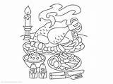 Dinner Coloring Thanksgiving Plate Table Turkey Getcolorings Printable Getdrawings Drawing sketch template