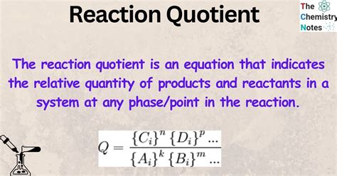 Reaction Quotient Q Equation Calculation Types Units