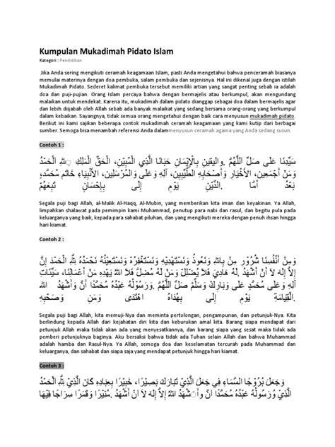 Contoh Teks Pidato Syarhil Quran