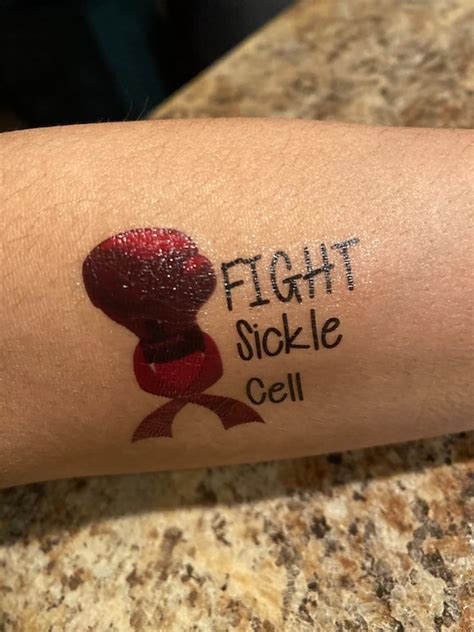Fight Sickle Cell Temporary Tattoo Etsy