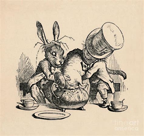 The Mad Hatter And March Hare Trying Drawing By Print Collector Fine